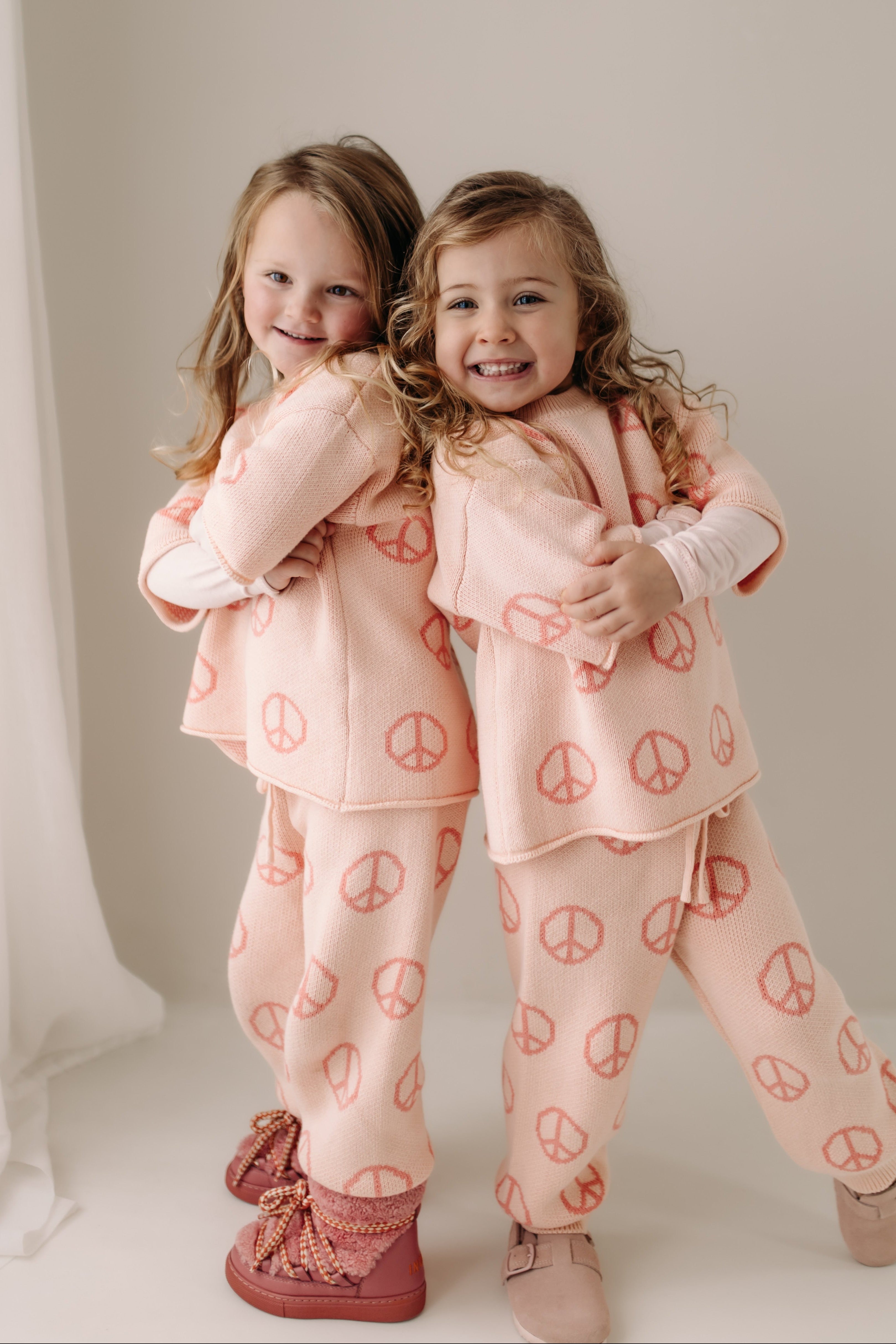 Luxury Knit Peace Tracksuit - Pink